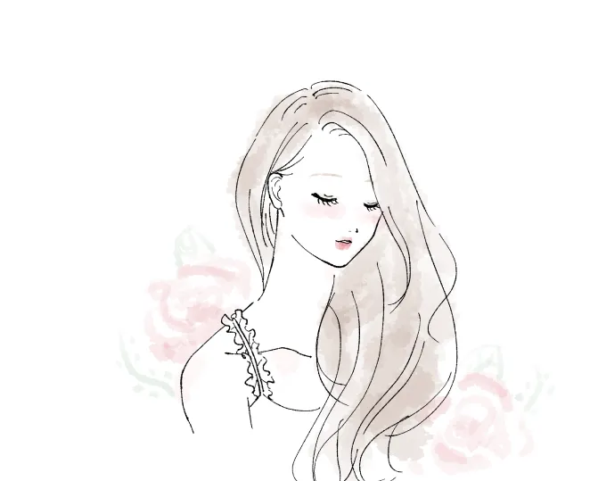 目を閉じている女性のイラスト