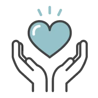 ハートを両手で支えているイラスト