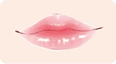 赤系のリップのイラスト