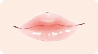 オレンジ系のリップのイラスト